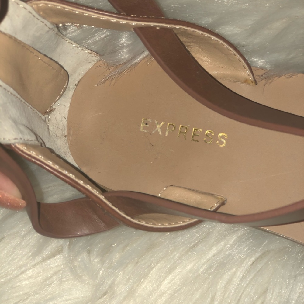 Brown express leather gladiator sandals